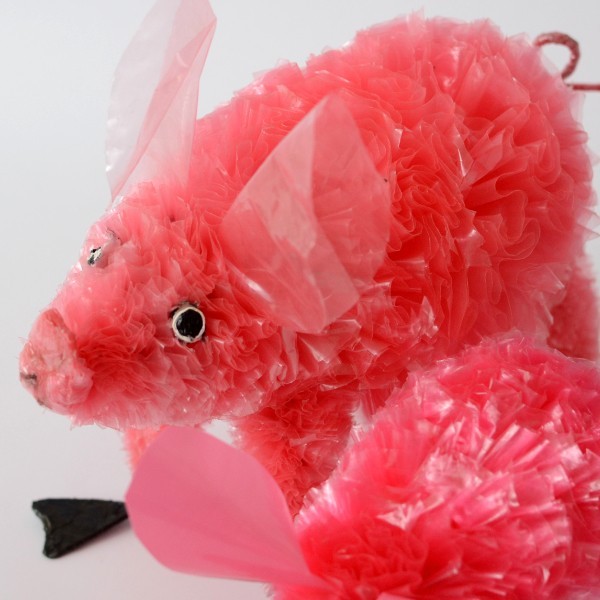 Hinstellen Schwein aus Plastiktüten