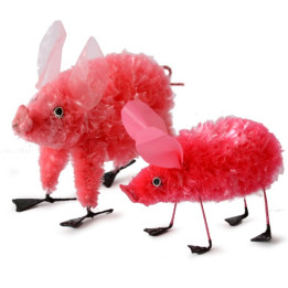 Standing plastic pig