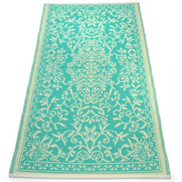 ca. 90x180cm Plastik- Teppich 90x180 cm gerollt, floral 2
