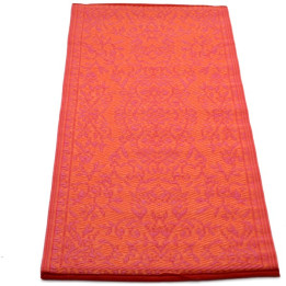 Plastik- Teppich 60x120 cm floral, pink/orange