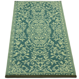 plastic carpet 60x120 cm floral, green