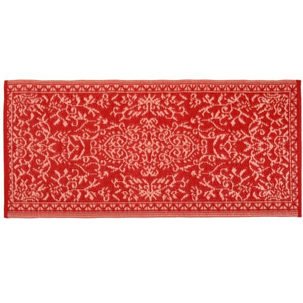 Plastik- Teppich 60x120 cm floral, rot/pink