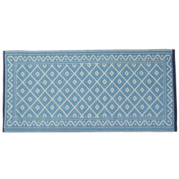 Plastic carpet 60x125 cm checked, blue