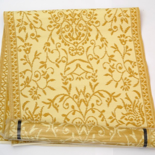 plastic carpet 90x180 cm rolled floral, yellow