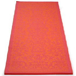 Plastik- Teppich 90x180 cm gerollt floral, pink/orange