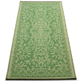 Plastik- Teppich 90x180 cm gerollt floral, grün