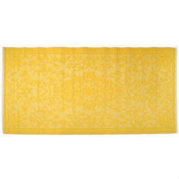 Plastik- Teppich 90x180 cm gerollt floral, hellgelb