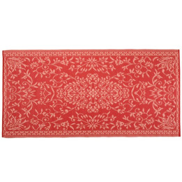 Plastik- Teppich 90x180 cm gerollt floral, rot/pink