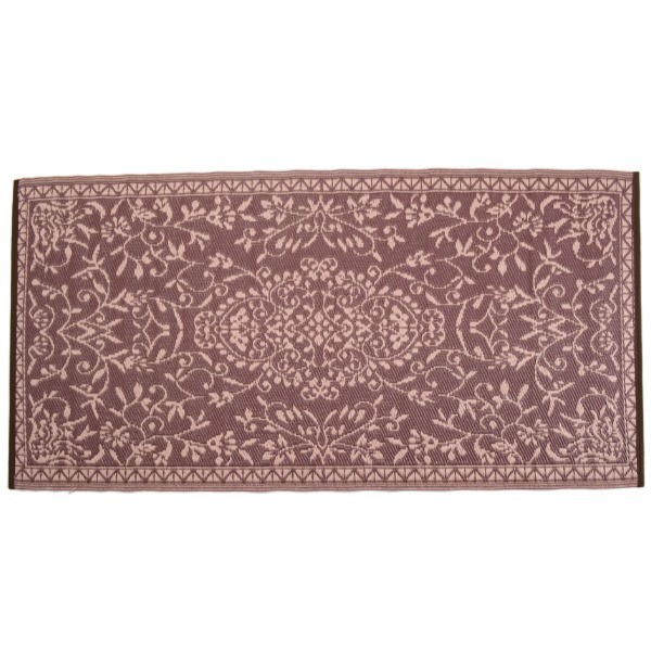 plastic carpet 90x180 cm rolled floral, mauve
