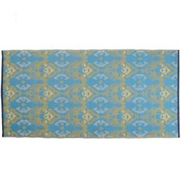 Plastik- Teppich 90x180 cm gerollt Ikat, blau