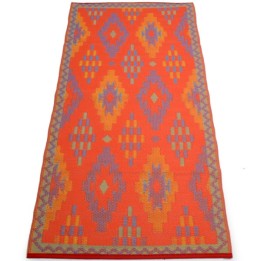 Plastik- Teppich 90x180 cm Raute, orange