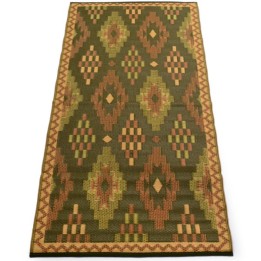 plastic carpet 90x180 cm diamond, green/ochre