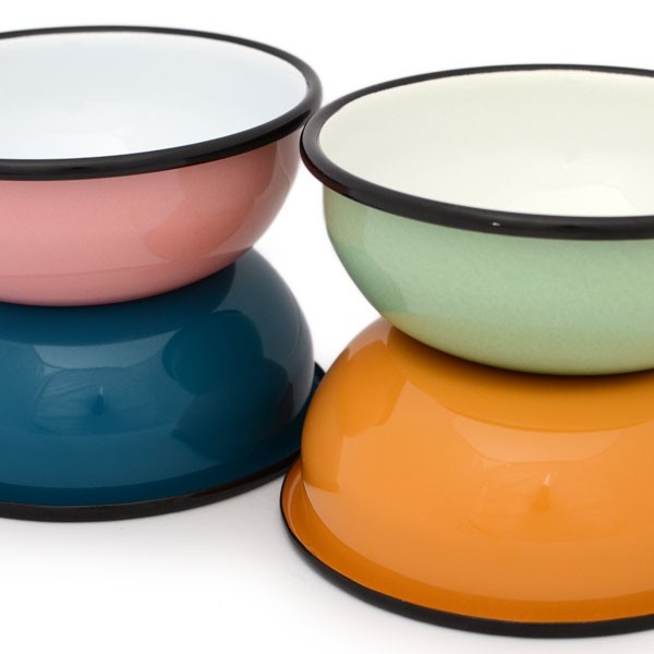 Emailleschälchen weißer Rand, 14cm