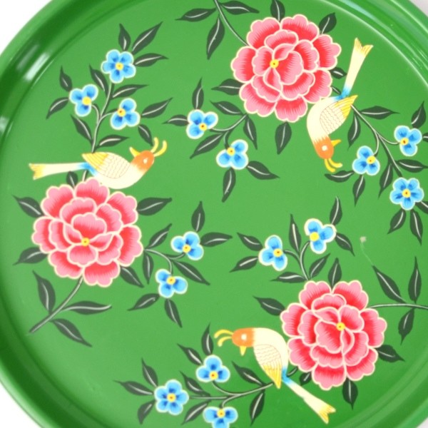 tray round painted, L
