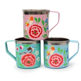 Tasse Edelstahl bemalt