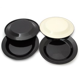 enamel plate 24cm, black inside