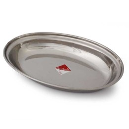 assiette ovale luxe en acier inox