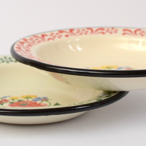 enamel plate with decoration