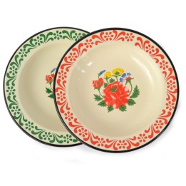 plat émaillé avec decor