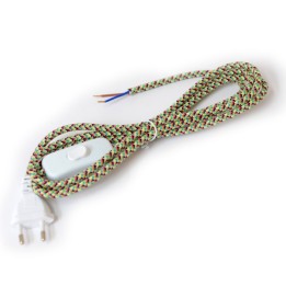 Textil- Kabel mit Schalter