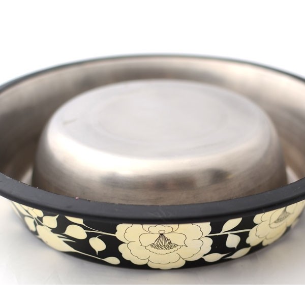 dog bowl, painted